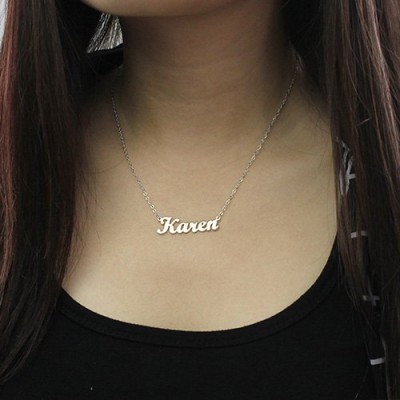personalized Script Name Necklace Sterling Silver - Name My Jewelry ™