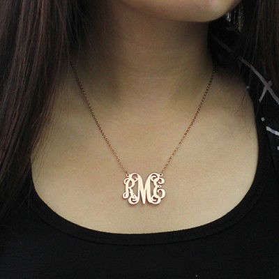 Custom 18ct Rose Gold Plated Monogram Initial Necklace - Name My Jewelry ™