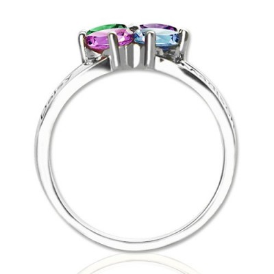 personalized Mothers Name Ring with Birthstone Sterling Silver  - Name My Jewelry ™