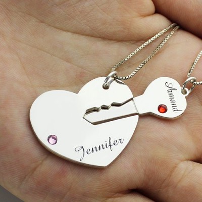 Key to My Heart Name Pendant Set For Couple - Name My Jewelry ™
