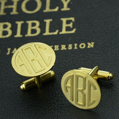 Cool Mens Cufflinks with Monogram Initial 18ct Gold Plated - Name My Jewelry ™
