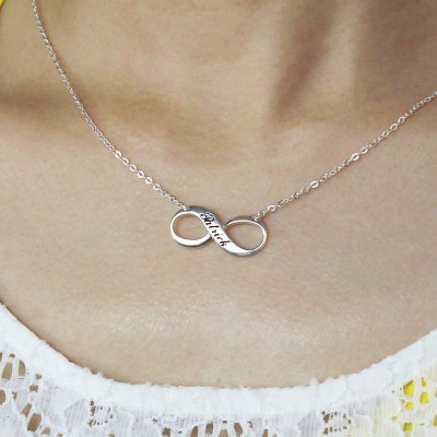 Engraved Name Infinity Necklace Sterling Silver - Name My Jewelry ™