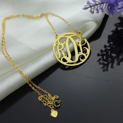 Circle 18ct Solid Gold Initial Monogram Name Necklace - Name My Jewelry ™