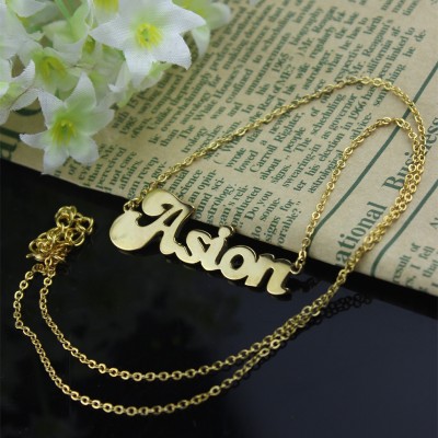 personalized 18ct Gold Plated BANANA Font Style Name Necklace - Name My Jewelry ™