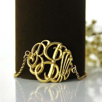 personalized Monogrammed Bracelet Hand-painted 18ct Gold Plated - Name My Jewelry ™