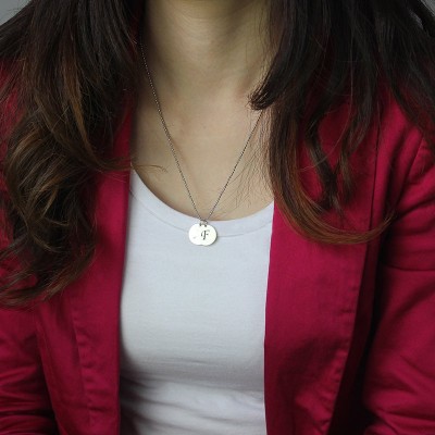 personalized Initial Discs Necklace Silver - Name My Jewelry ™