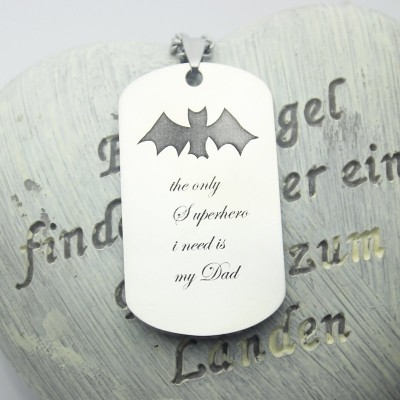 Man's Dog Tag Bat Name Necklace - Name My Jewelry ™