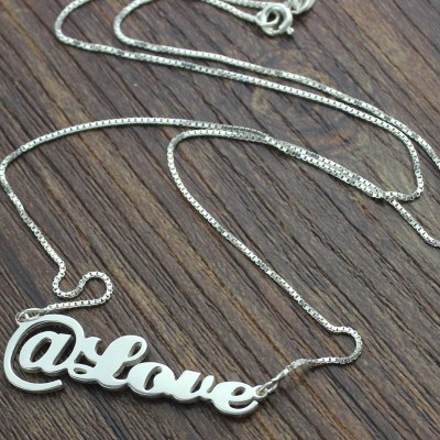 Twitter At Symbol Name Necklace Sterling Silver - Name My Jewelry ™
