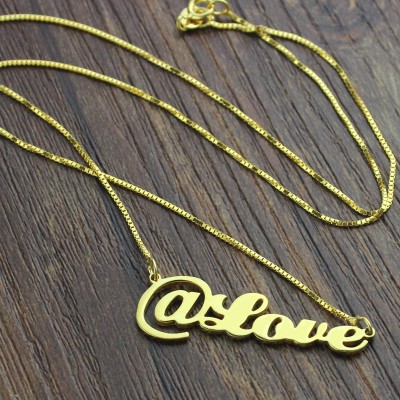 Twitter At Symbol Name Necklace 18ct Gold Plated - Name My Jewelry ™