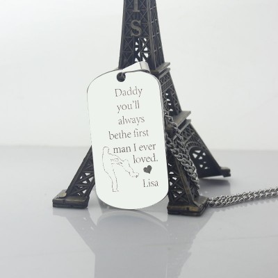 Father's Love Dog Tag Name Necklace - Name My Jewelry ™
