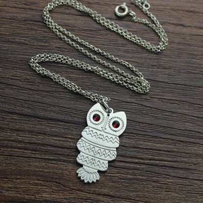Cute Birthstone Owl Name Necklace for Girls  - Name My Jewelry ™