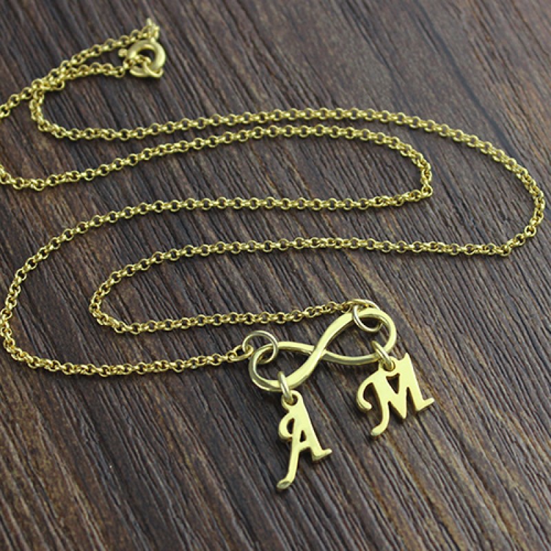 Personalized Two Initial Pendant Necklace Monogram in 14kt Gold Plated  Sterling Silver - Walmart.com