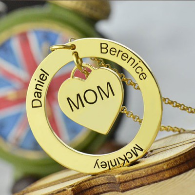 Family Names Necklace For Mom 18ct Gold Plating - Name My Jewelry ™