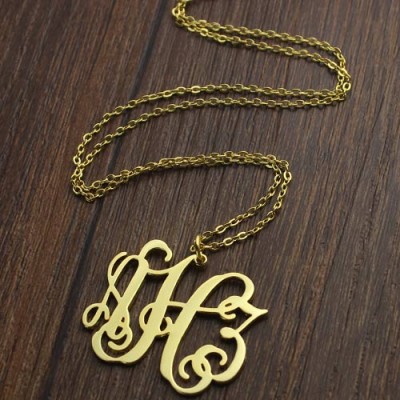 Solid Gold Taylor Swift Style Monogram Necklace 18ct - Name My Jewelry ™