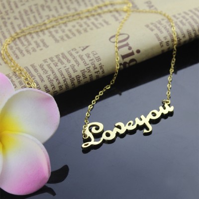 personalized 18ct Gold Plated French Font I Love You Name Necklace - Name My Jewelry ™