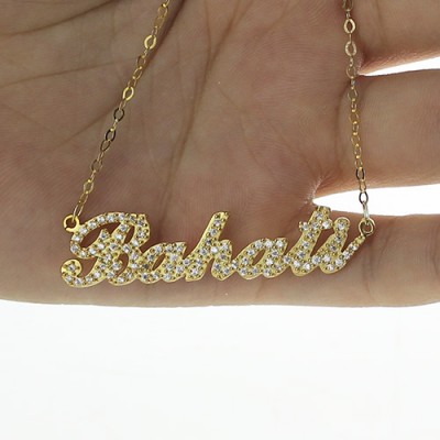 18ct Gold Plated Full Birthstone Carrie Name Necklace  - Name My Jewelry ™