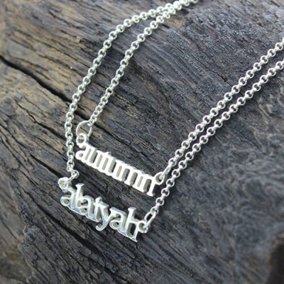 Sterling Silver Double Layer Mini Name Necklace - Name My Jewelry ™