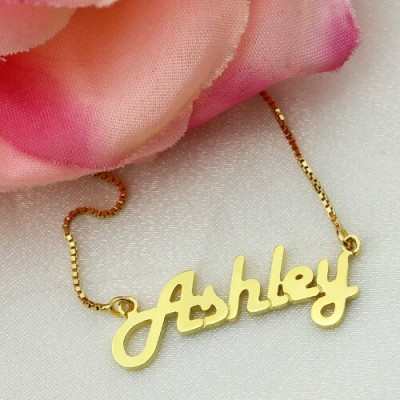 Retro Stylish Name Necklace 18ct Gold Plated - Name My Jewelry ™