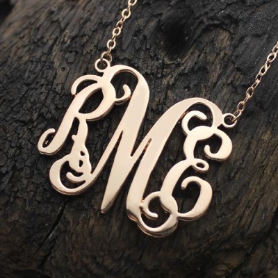 Custom 18ct Rose Gold Plated Monogram Initial Necklace - Name My Jewelry ™