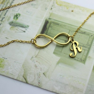 Infinity Knot Initial Necklace 18ct Gold plating - Name My Jewelry ™