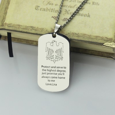 Man's Dog Tag Eagle Name Necklace - Name My Jewelry ™