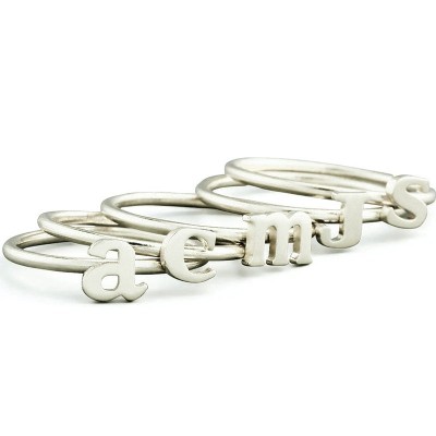 Stackable Midi Initial Ring Sterling Silver - Name My Jewelry ™