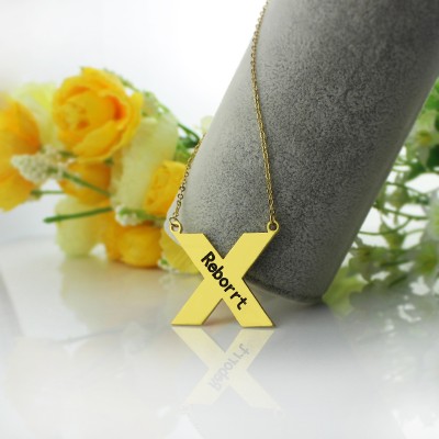 personalized 18ct Gold Plated Silver St. Andrew Name Cross Necklace - Name My Jewelry ™