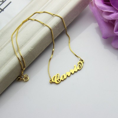 Gold Plated Sex and The City Carrie Name Necklace Box Chain - Name My Jewelry ™