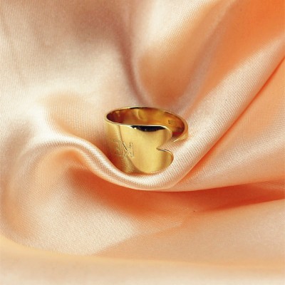 18ct Gold Plated Name Engraved Cuff Rings - Name My Jewelry ™