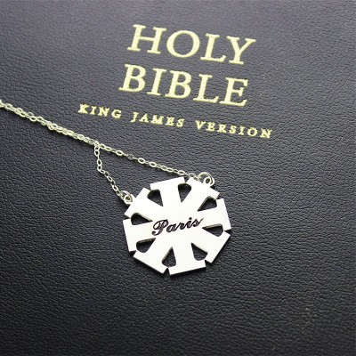 Customised Cross Necklace with Name Silver - Name My Jewelry ™