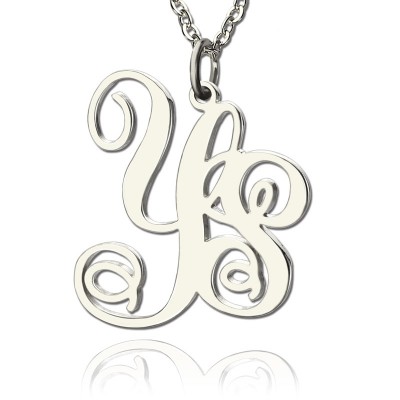 personalized Sterling Silver 2 Initial Monogram Necklace - Name My Jewelry ™