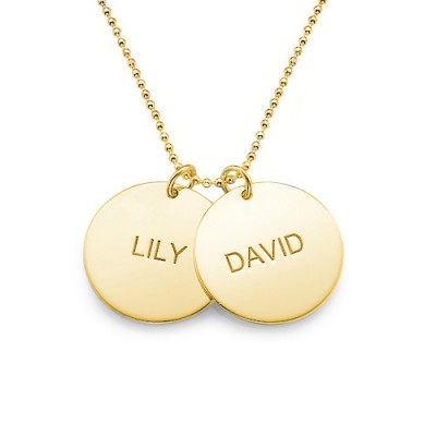18ct Gold Plated Silver Disc Pendant Necklace - Name My Jewelry ™