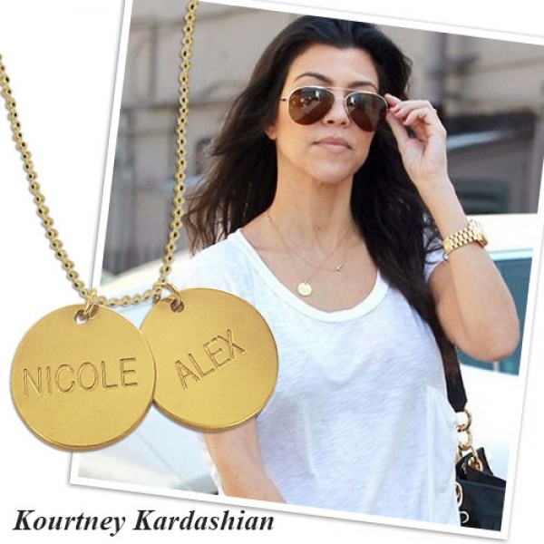 18ct Gold Plated Silver Disc Pendant Necklace - Name My Jewelry ™