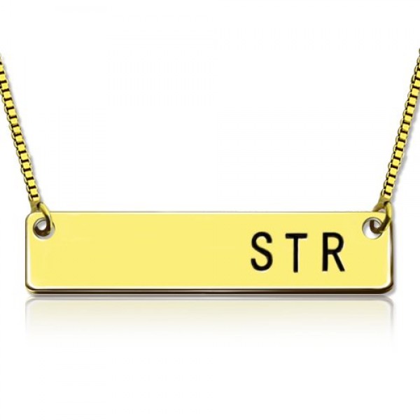 personalized Initial Bar Necklace 18ct Gold Plated - Name My Jewelry ™