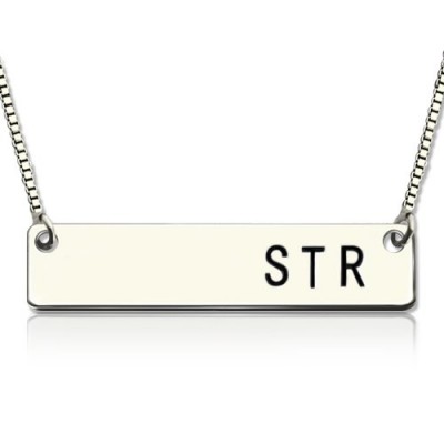 Sterling Silver Initial Bar Necklace - Name My Jewelry ™