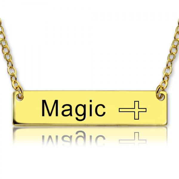 18ct Gold Plated Bar Necklace with Icons - Name My Jewelry ™