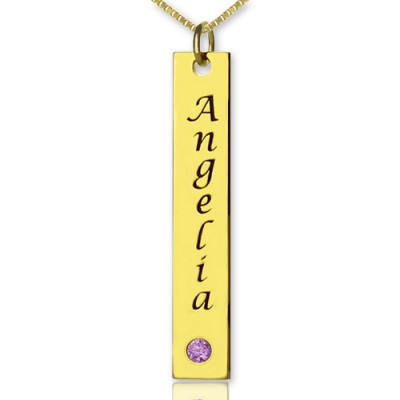 personalized Name Tag Bar Necklace in 18ct Gold Plated - Name My Jewelry ™