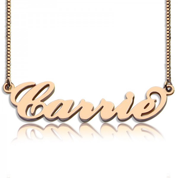 Carrie Name Necklace  Box Chain In 18ct Rose Gold Plated - Name My Jewelry ™
