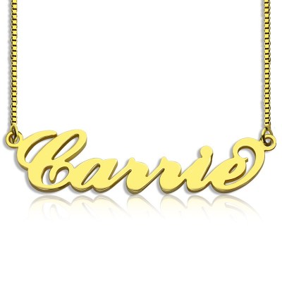 Gold Plated Sex and The City Carrie Name Necklace Box Chain - Name My Jewelry ™
