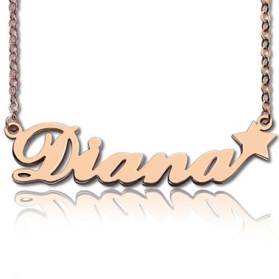 Rose Gold Plated Sex and The City Name Neckalce With Star - Name My Jewelry ™