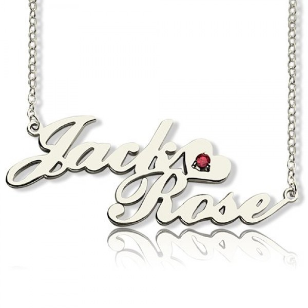 personalized Nameplate Necklace Double Name Sterling Silver - Name My Jewelry ™