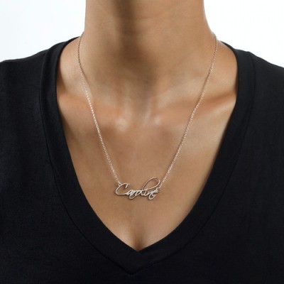 Sterling Silver Calligraphy Name Necklace - Name My Jewelry ™