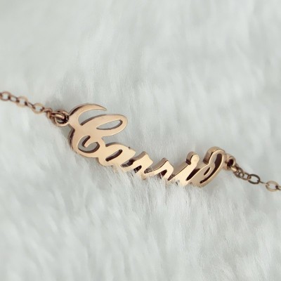 Rose Gold Plated Silver 925 Carrie Style Name Bracelet - Name My Jewelry ™