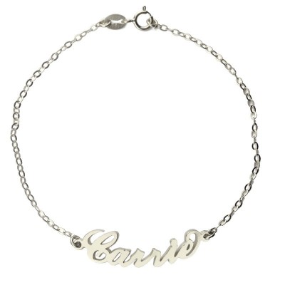 personalized Sterling Silver Carrie Name Bracelet - Name My Jewelry ™
