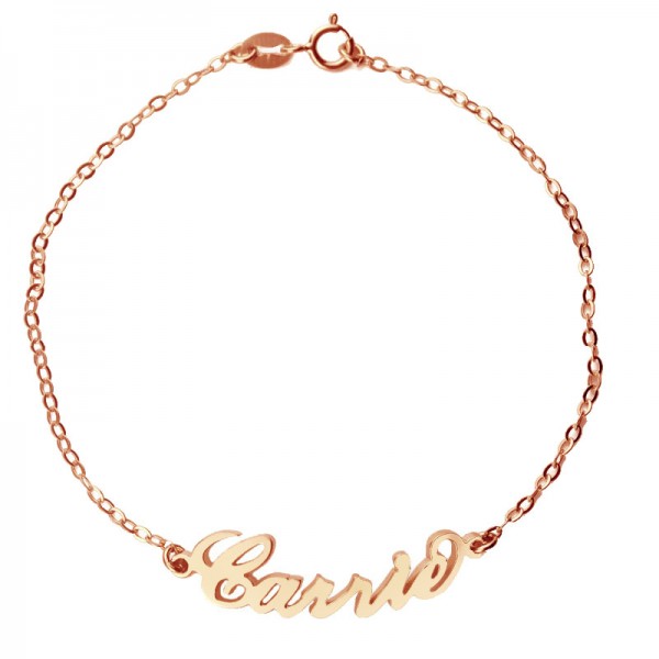 Rose Gold Plated Silver 925 Carrie Style Name Bracelet - Name My Jewelry ™