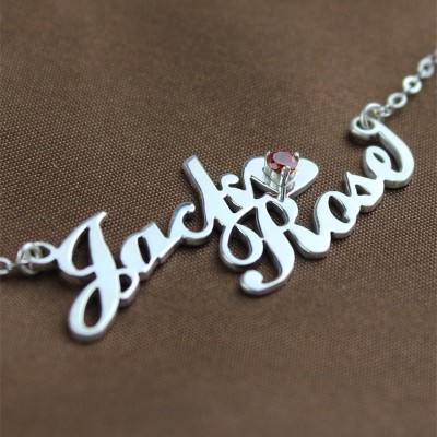 personalized Nameplate Necklace Double Name Sterling Silver - Name My Jewelry ™