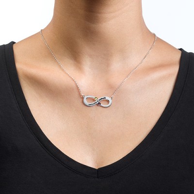 Couple's Infinity Necklace with Birthstones  - Name My Jewelry ™