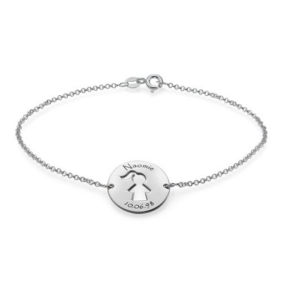 Cut Out Mum Bracelet/Anklet in Sterling Silver - Name My Jewelry ™