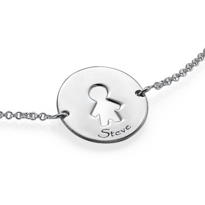 Cut Out Mum Bracelet/Anklet in Sterling Silver - Name My Jewelry ™