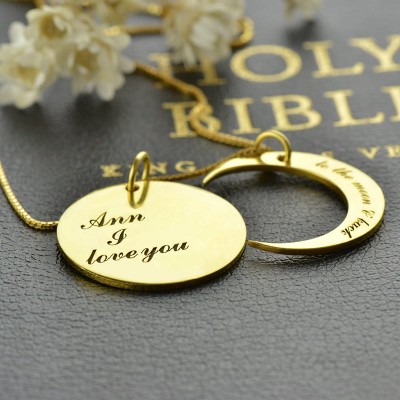 I Love You to The Moon and Back Love Necklace 18ct Gold Plated - Name My Jewelry ™